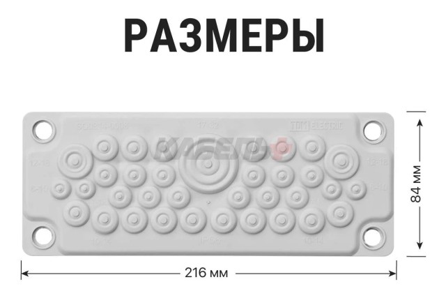 Кабельный ввод мембранный КВМ-35, ТЭП, RAL7035, IP66, 35 вводов TDM
