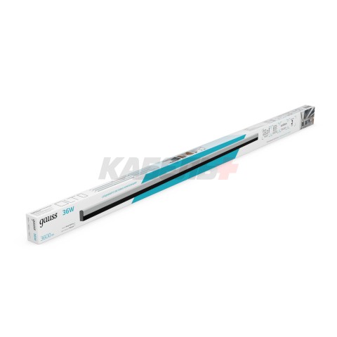 Св-к светодиодный матовый Gauss IP40 1190x60x36мм 36W 3600Лм 4000K Shop Lighting черный 1/20