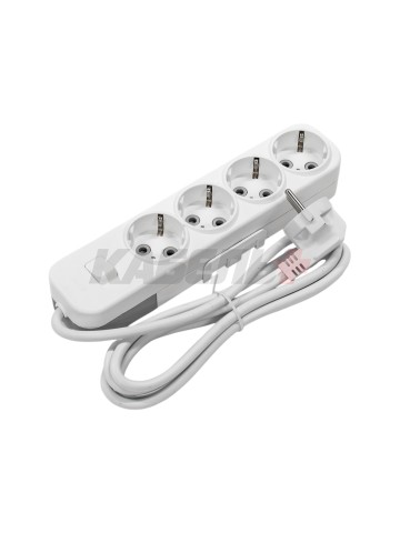 EL-BI,Myra,удлинитель 4гн2м с/з с выкл. белый,527-010202-412