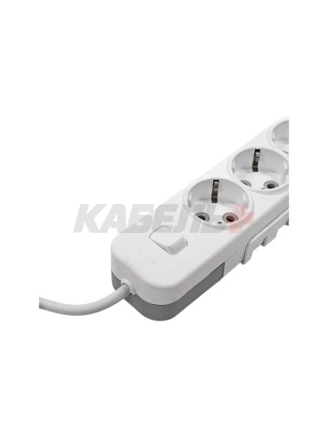 EL-BI,Myra,удлинитель 3гн2м с/з с выкл. белый,527-010202-312