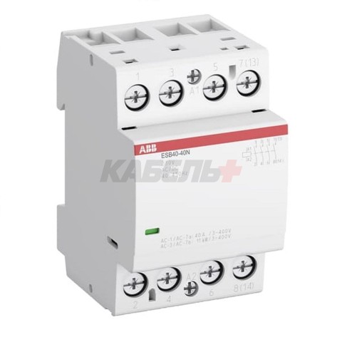 Контактор модульный ESB40-40N-06, 40A, 4NO, 230VAC/DC, 3M