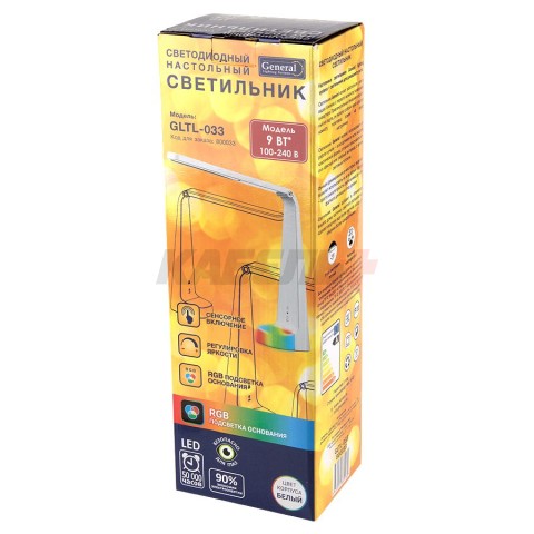Светильник GLTL-033 2800K-6500K белый rgb + сенс вкл, 3 шага дим, 3 ур яр. 1/6