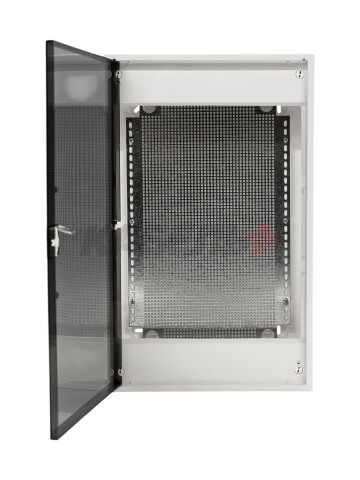 N36-ALFA IT, Щит навесной мультимедийный, 3 ряда, прозрач. дверца, IP40