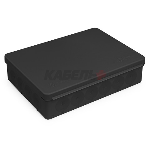 Коробка распределительная 60-0620-9005 для прямого монтажа двухкомпонентная безгалогенная (HF) черная 180х130х45 (34 шт/кор) Промру0ав