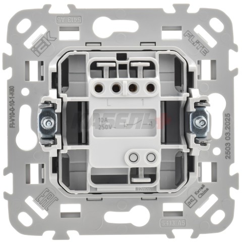 FLITE Выключатель 1-клавишный 10А ВС11-1-0-ФлМА мокрый асфальт IEK