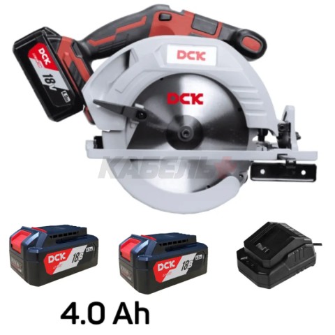 Пила дисковая аккумуляторная бесщеточная DCK KDMY02-185, 185*20мм, 2*4а/ч, пропил 65мм.