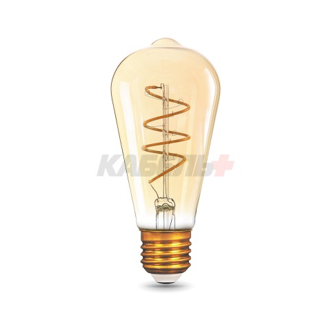 Лампа светодиодная Black Filament ST64 Flexible 6Вт 2400К E27 Golden Gauss