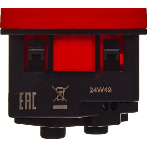 Розетка 45град с заземляющим контактом защитной шторкой и винтовым зажимом (2 модуля) красная