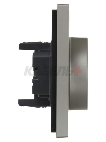 FORTE&PIANO Розетка 2-местная с заземлением без защитных шторок безвинтовое крепление 16А FP524 сталь IEK