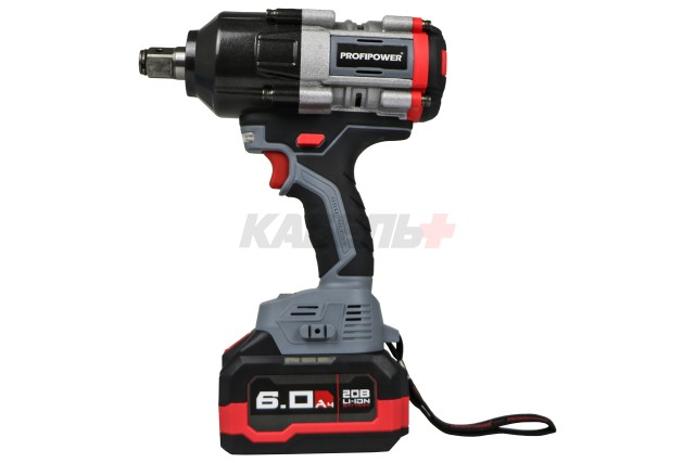 Аккумуляторный бесщеточный ударный гайковерт ProfiPower T-1200N (Li-ion-1шт, 6.0Ач, 1200Нм, переходник 3/4"-1/2", З/У, в кейсе)
