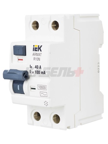ARMAT Выключатель дифференциального тока R10N 2P 40А 100мА тип AC IEK