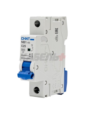 Автоматический выключатель NB1-63 1P 25A 6kA х-ка C (DB) (R)