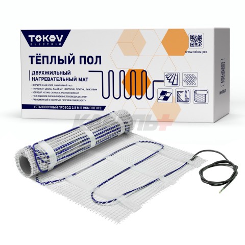 Комплект "Теплый пол" (мат) 150Вт/кв.м 9кв.м TOKOV ELECTRIC TKE-MAT150-1350-9.