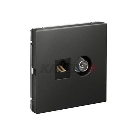 ARTGALLERY РОЗЕТКА двойная ТВ + компьютерная RJ45, кат. 5Е, БАЗАЛЬТ