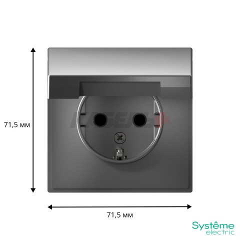 ARTGALLERY РОЗЕТКА с заземл. со шторк. с крышкой, 16А, IP20, механизм, СТАЛЬ