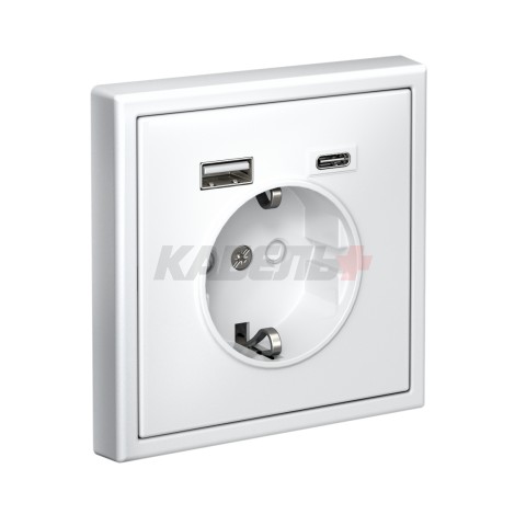 ARTGALLERY РОЗЕТКА 16А с 2 USB A+C, 5В/2,4А/3,0А, 2х5В/1,5А, механизм, ЛОТОС