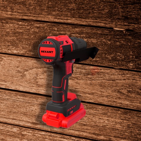 Держатель для шуруповертов настенный, прямой, черный REXANT