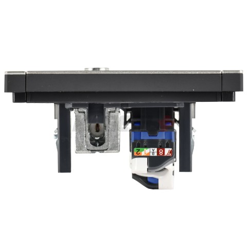 FORTE&PIANO Розетка двойная TV+RJ45 кат.6 FP637M металл шампань IEK