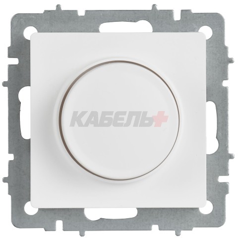 BRITE Светорегулятор поворотно-нажимной 600Вт СС10-1-0-БрАБ арктический белый IEK