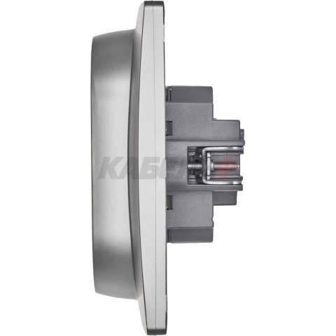 INSPIRIA Розетка 2-местная с заземлением с защитными шторками 16А в сборе алюминий