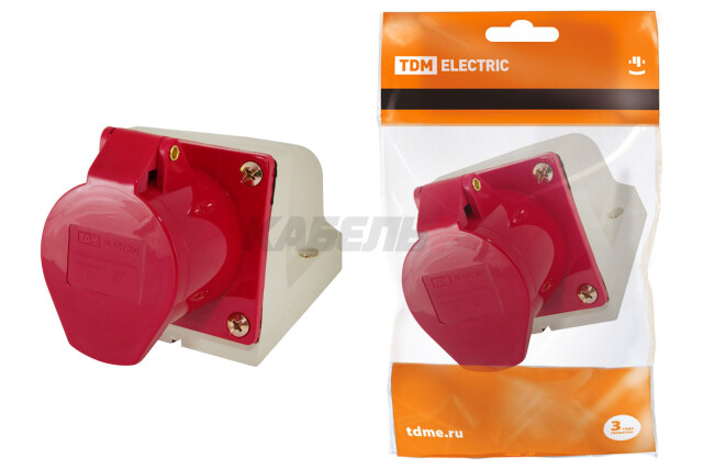 Розетка 115 стационарная 3P+PE+N 16А 380В IP44 TDM