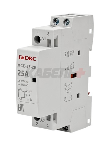 Контактор модульный YON max типа MCE, 2P, 25A, 240В, 2НО DKC