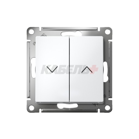 ATLASDESIGN 2-клавишный ВЫКЛЮЧАТЕЛЬ ДЛЯ ЖАЛЮЗИ, сх.4, 10А, механизм, БЕЛЫЙ