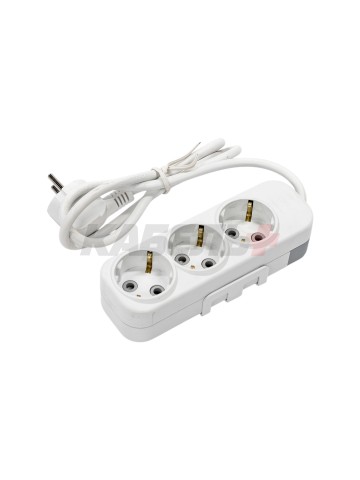 EL-BI,Myra,удлинитель 3гн1м с/з белый,527-010201-311