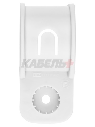 Крепеж-скоба для трубы 25 мм односторонняя для прямого монтажа (50 шт.) белая TDM