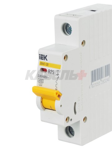 KARAT Автоматический выключатель ВА47-29 1P B 25А 4,5кА IEK