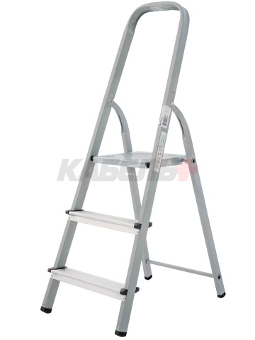 Стремянка 3 ступени комбинирован. серия NV113 Новая высота (стальная с алюминиевыми ступенями) Цельнотянутая площадка 255×255 мм