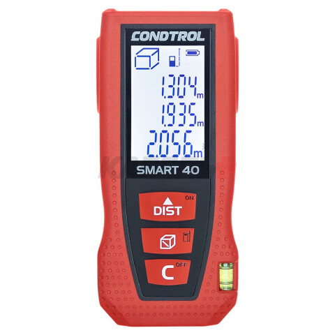 Дальномер лазерный SMART 40 (Красный / 40 м / +- 1,5 мм / 2хААА / Чехол), CONDTROL