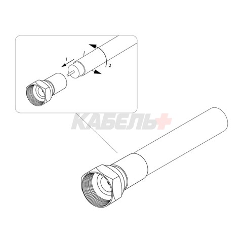 F-разъем для SAT, (с резиновым уплотнителем) REXANT