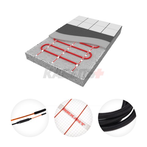 Теплый пол, нагревательный самоклеящийся мат Extra 2,5м², 0,5х5м, 400Вт двухжильный REXANT