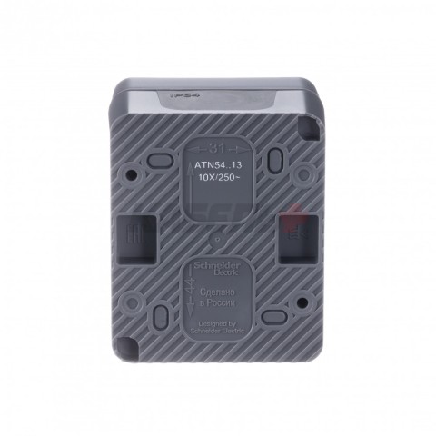 ATLASDESIGN PROFI IP54 О/У 1-клавишный ВЫКЛЮЧАТЕЛЬ с подсветкой, сх.1а, 10АХ, АНТРАЦИТ