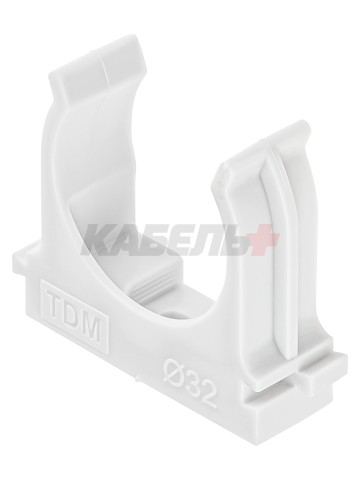 Крепеж-клипса для трубы 32 мм для прямого монтажа (25 шт.) белая TDM