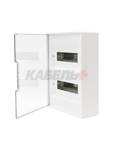 Щиток 24 мод настенный Фрейм (FRAME), белый с прозрачной дверцей, с 4 шинами PEN (2шт на 8 отв. и 2шт на 6 отв)