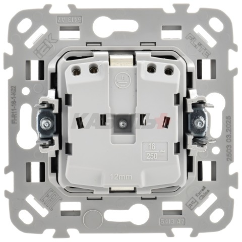 FLITE Розетка с заземлением без защитных шторок безвинтовое крепление 16А РС11-1-ФлЧ черный IEK