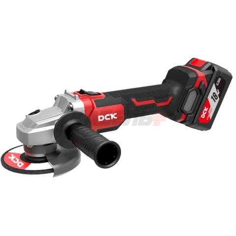 Машина шлифовальная аккумуляторная угловая бесщеточная DCK KDSM03-125, 18В, 125мм, 2*5а/ч, кейс.