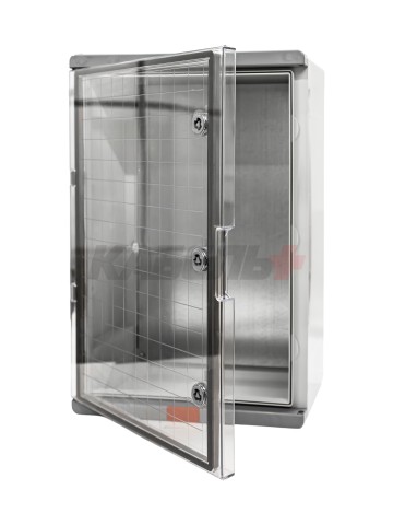 Пластиковый корпус 600х400х200 (ВхШхГ) прозрачная дверь, с монтажной платой, Design Pro Series IP67