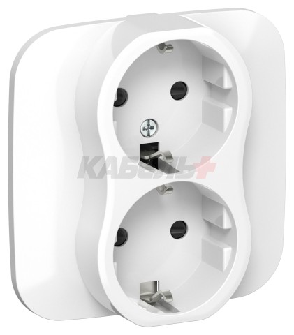 FLITE Розетка 2-местная с заземлением с защитными шторками безвинтовое крепление 16А РСш12-1-А-ФлБ белый IEK