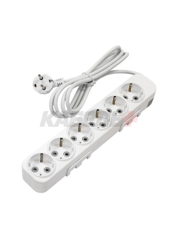 EL-BI,Myra,удлинитель 6гн2м с/з белый,527-010202-611