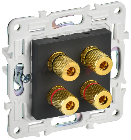 SKANDY Аудиорозетка 4-местная SK-A01G графит IEK