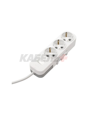 EL-BI,Myra,удлинитель 3гн3м с/з с выкл. белый,527-010203-322