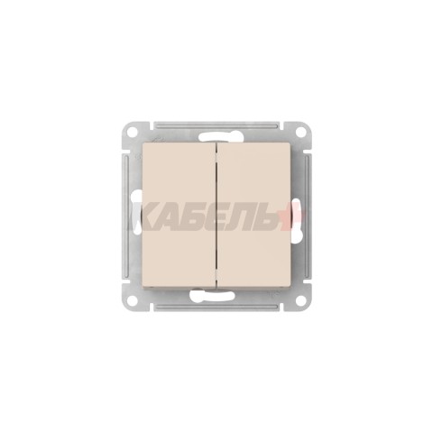 ATLASDESIGN 2-клавишный ВЫКЛЮЧАТЕЛЬ, сх.5, 10АХ, мех., быстрозажим. клем., БЕЖЕВЫЙ