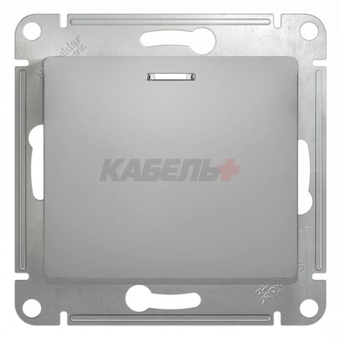 Выключатель 1-клавишный с подсветкой Schneider Electric Glossa GSL000313 Алюминий