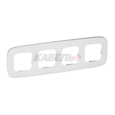 Valena Allure - Рамка 4 поста верт/гориз, белое стекло