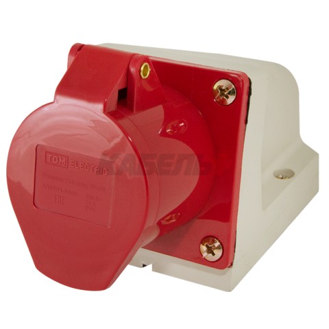 Розетка 124 стационарная 3Р+РЕ 32А 380В IP44 TDM