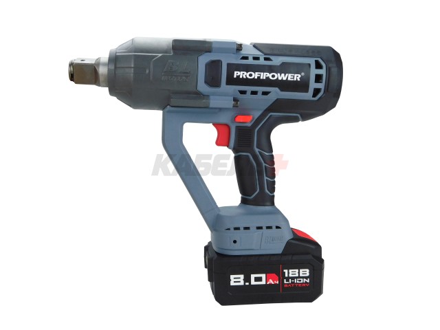 Аккумуляторный гайковерт бесщеточный ударный ProfiPower T-2500N (Li-ion-1шт, 8.0Ач, 2500Нм, патрон-1", З/У, в кейсе)