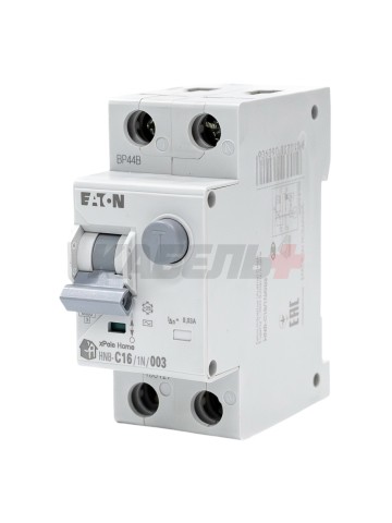 Дифф. авт. выключатель HNB-C16/1N/003, 1P+N, 16A, х-ка C, 6kA, 30mA, тип AC